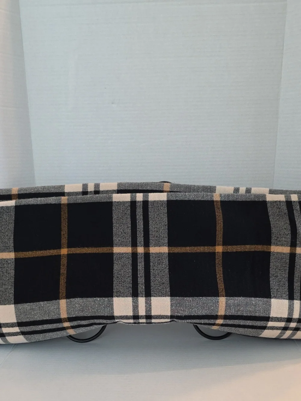 IKEA Strimklover Black, Cream Gold Brown Plaid Flannel Cotton King Duvet Cover